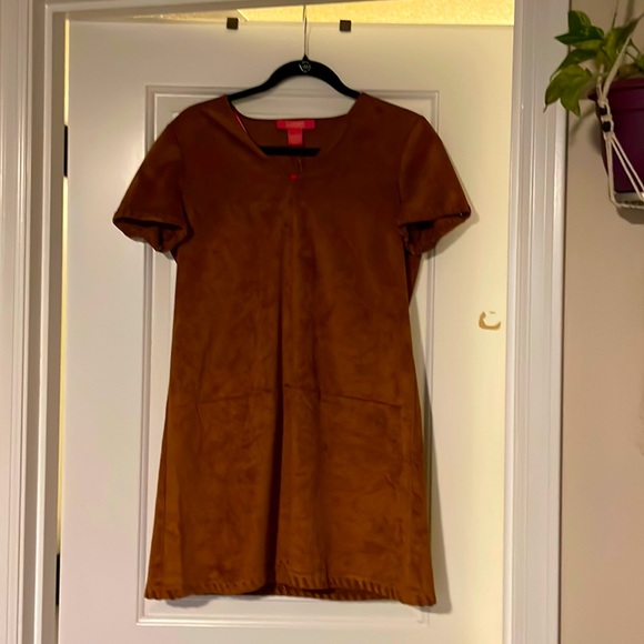 Suede Look Dress - Picture 2 of 5